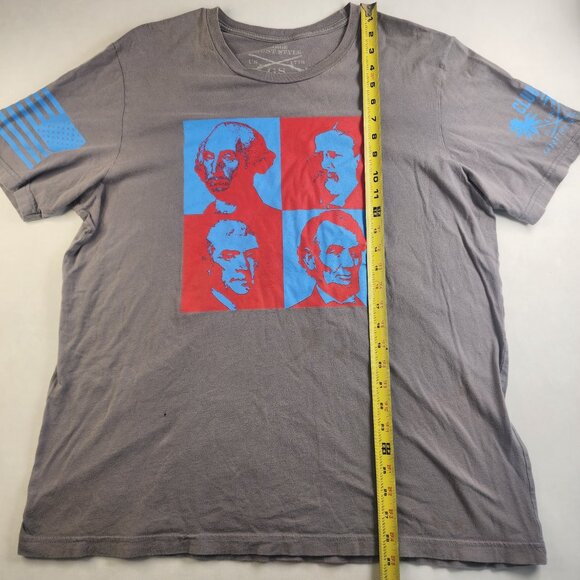 Grunt Style T-Shirt 4 Presidents Graphics Gray Cotton Mens XL Patriotic America - Picture 12 of 12